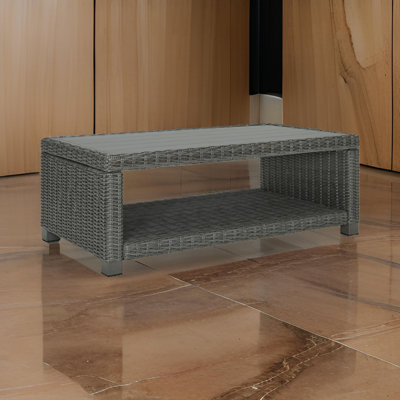 Kieger Rectangular Wicker Outdoor Coffee Table , 26.63'' in. W 49.75'' in. D
