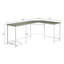 Bureau d'ordinateur en L rectangulaire