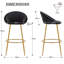 Upholstered Counter Stool with Metal Frame-85702657