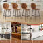 Tabouret de comptoir rembourré avec structure en métal-1097442545-1096874570
