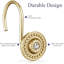 Crochets de rideau de douche décoratifs antirouille, anneaux de rideau de salle de bain durables en alliage de zinc avec motif perlé, ensemble de 12-113426065