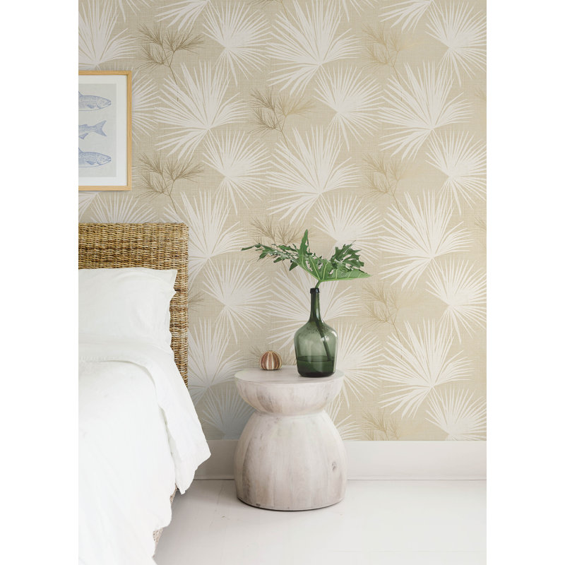 Hatteras Palms Wallpaper, White