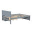 Lit plateforme gris avec tiroirs et deux tablettes - Solution de rangement solide et pratique pour les tablettes pleine grandeur, rehaussant le confort de votre chambre à coucher-1863203466-1863203470