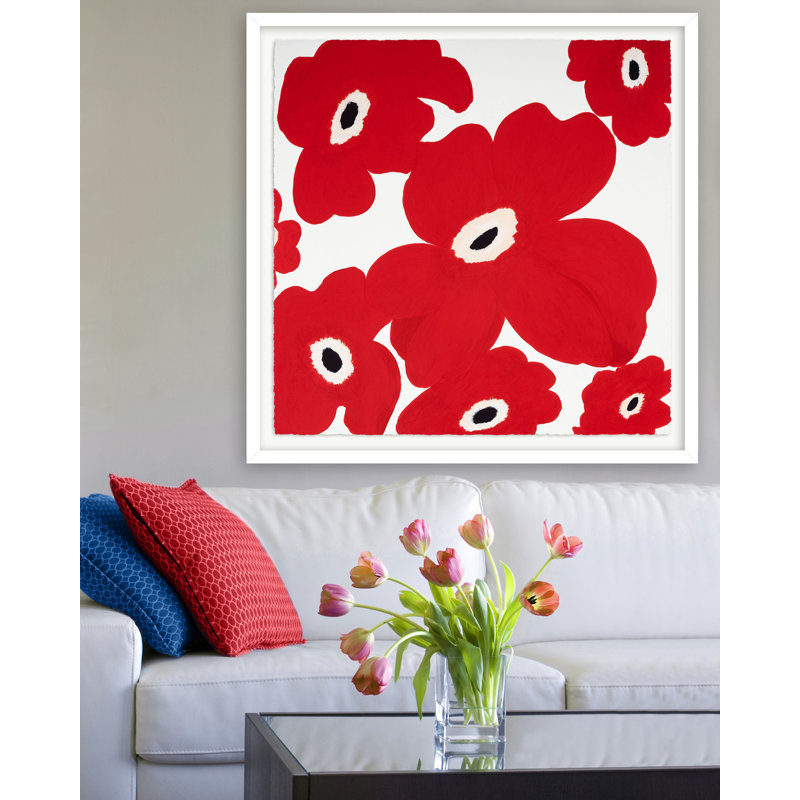 Poppy Dreams Red Print by H. Scott