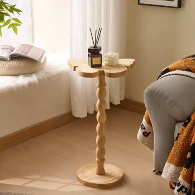 Solid Wood Pedestal End Table