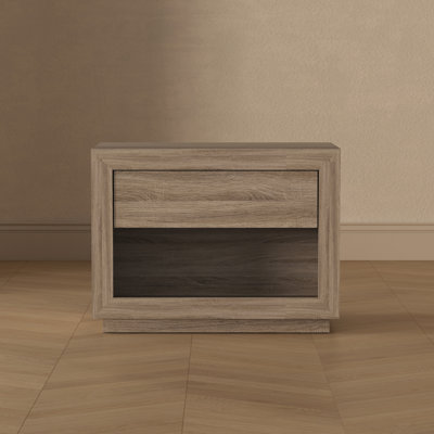 Soren 32" Contemporary 1-Drawer Nightstand in Natural Oak