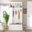 Arbre d'entrée avec porte-manteaux, banc à chaussures et armoire de rangement-608389122