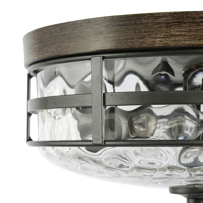 Plafonnier encastré en verre Vauxhall, Faux bois