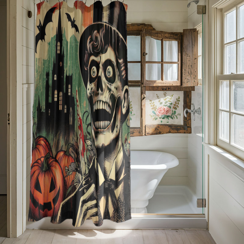 Rideau de douche 1 pièce Spooky Pop, H 74 po x l 71 po