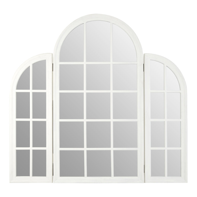 Estella Solid Wood Flat Wall Mirror, White