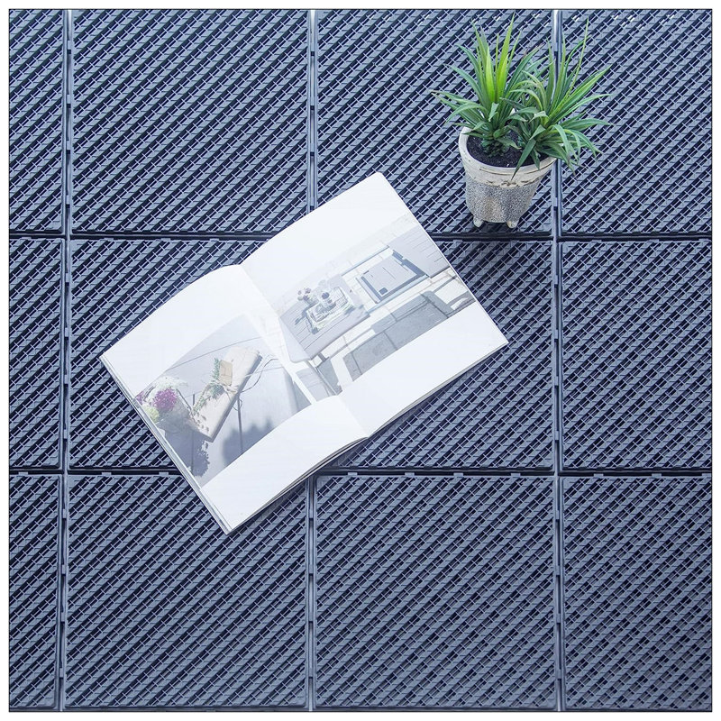 Carreaux de terrasse durables et emboîtables, revêtement de sol en composite facile à installer pour les espaces extérieurs, conception résistante aux intempéries et écologique
