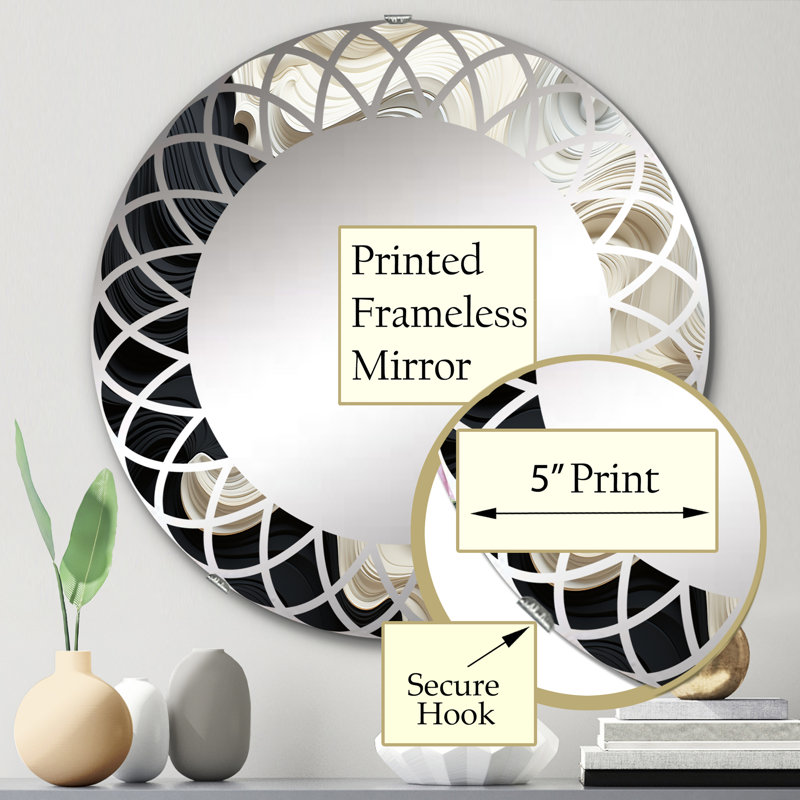 Berold - Miroir mural moderne rond, 24 po x 24 po