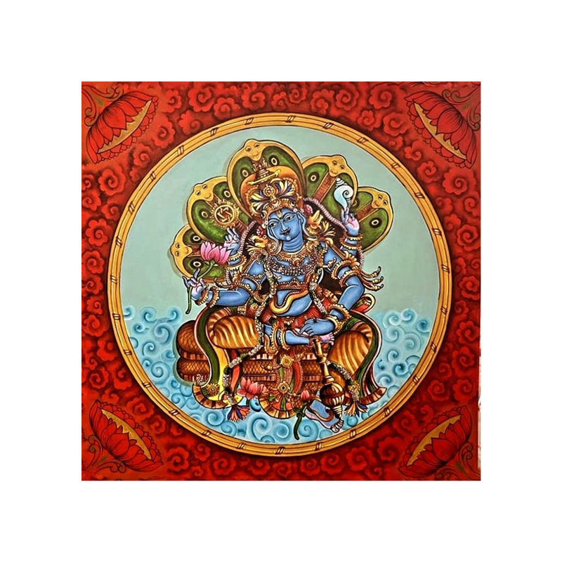Chat Chathuhuja, Vishnu | Acrylique sur toile | Par Ramesh Talabathula