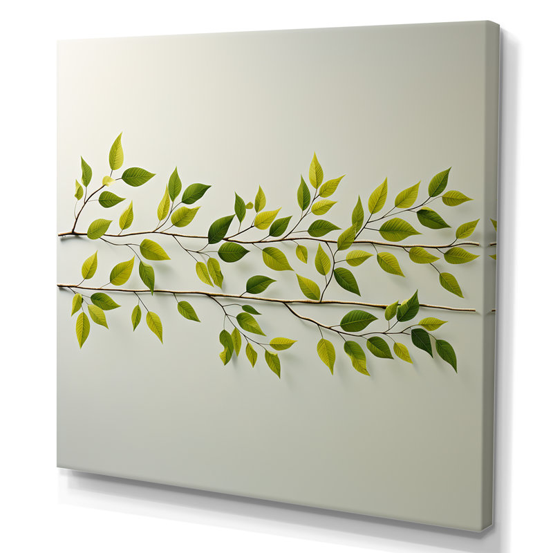 Collage vert simple - imprimé, Toile tendue, H 36 po x l 36 po x P 1,5 po