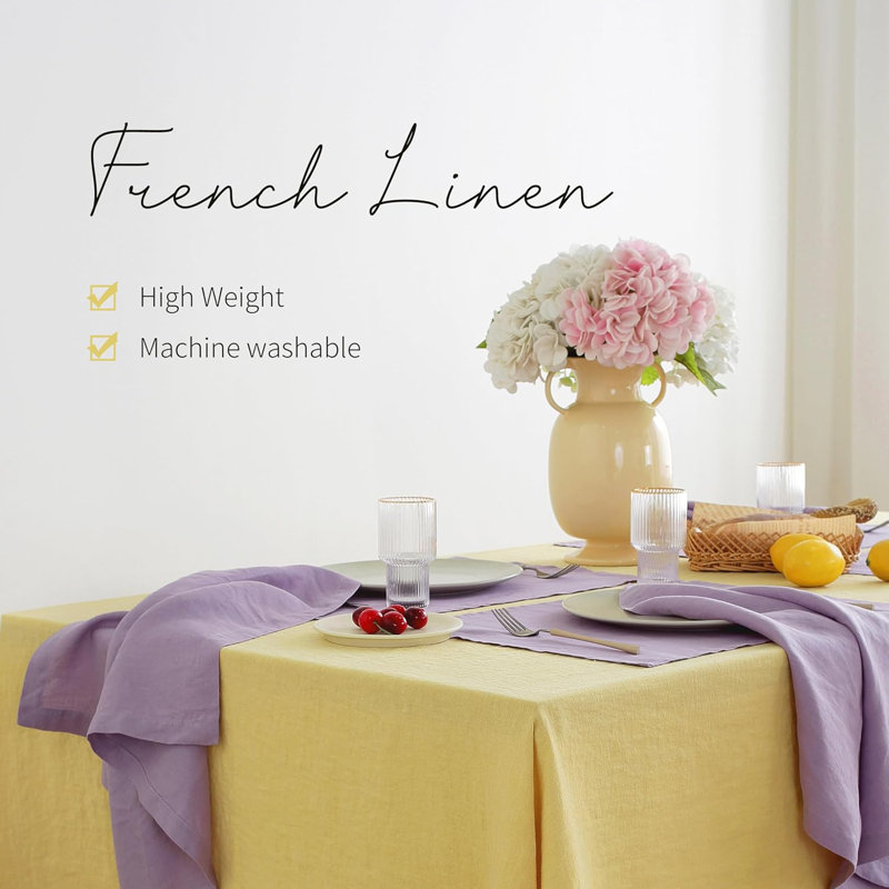 Nappe 100% lin français, L 60 po x L 108 po, Vert