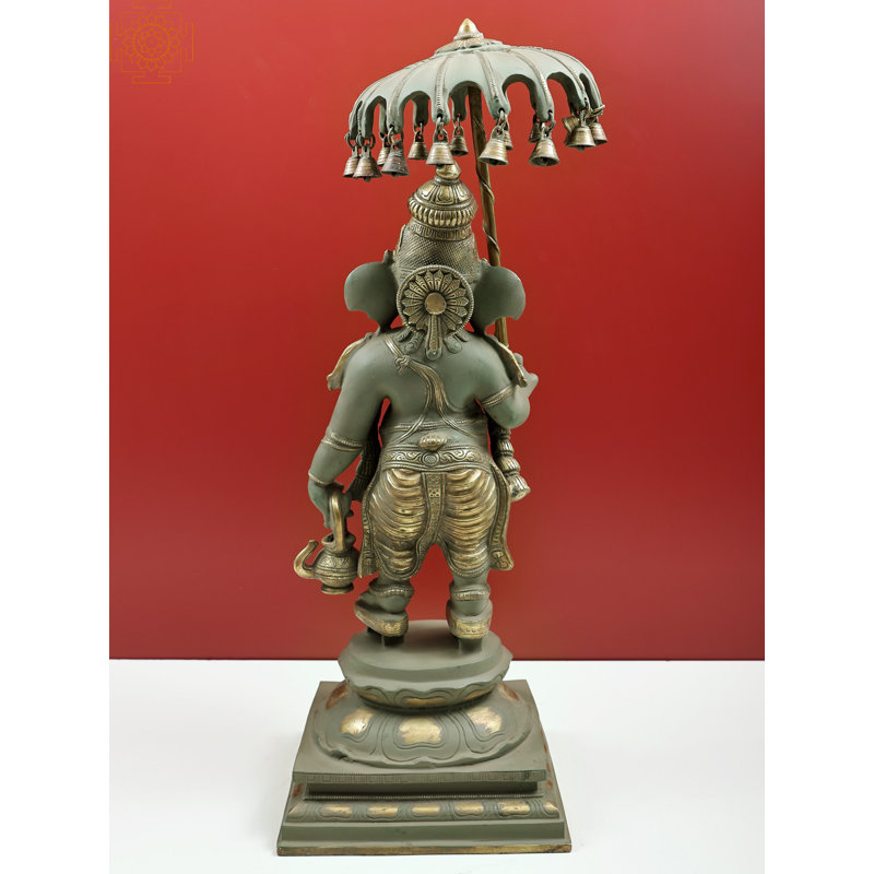 Parasol 25 "Ganesha avec Kamandal Home Decor, Or