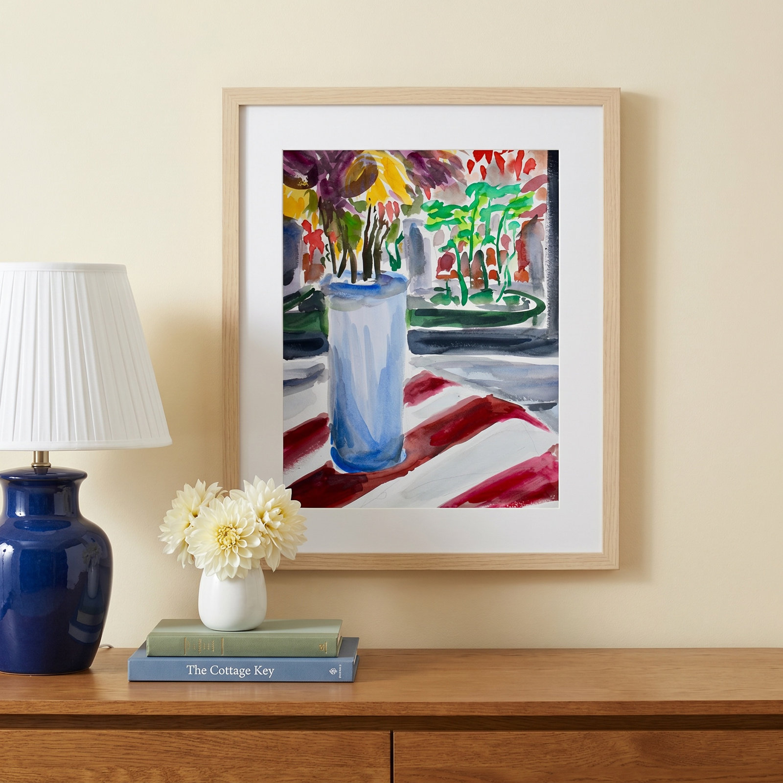 Montpellier "Blue Vase and Window Box" Print, Brown, 21" H x 17" W x 1" D