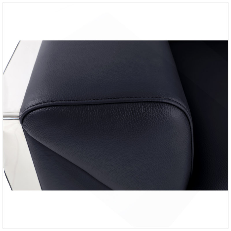 Causeuse en cuir italien Global United, Noir