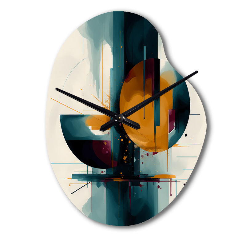 La géométrie de la lumière III - horloge murale géométrique de forme irrégulière, horloge murale asymétrique moderne, Grand