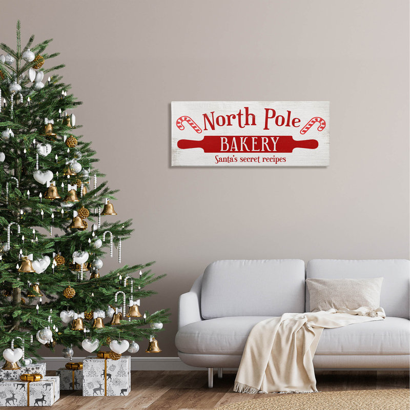 «North Pole Bakery Kitchen», art mural sur toile par Lil 'Rue, H 17 po x l 40 po x P 1,5 po
