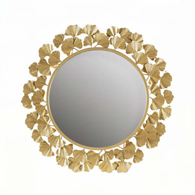 30.5"Eden Gingko Leaf Round Wall Mirror