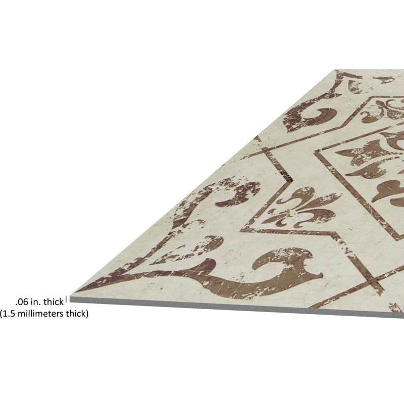 Retro Self Adhesive 12" x 12" x 1.5mm Luxury Vinyl Tile, Villa - Toffee