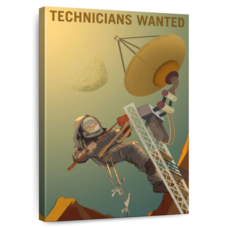 Oberle Mars Explorers Wanted Poster II, 45" H x 30" W