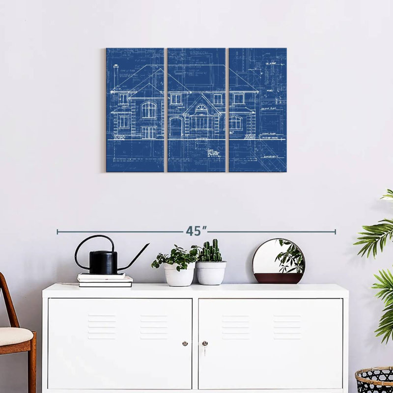 Ensemble de 3 planches maison sur toile, H 20 po x l 33 po x P 1,25 po
