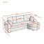 Canapé d'angle trois places en chenille avec pouf de rangement, port de chargement USB et porte-gobelets-1995268053