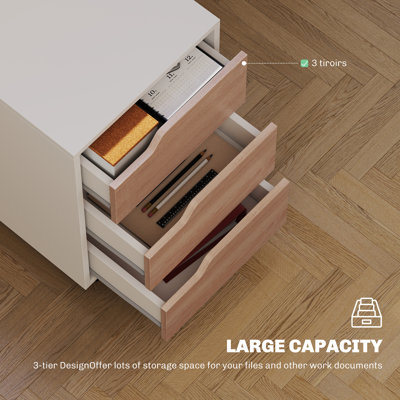 Noa 40cm Wide 3 -Drawer Mobile File Cabinet