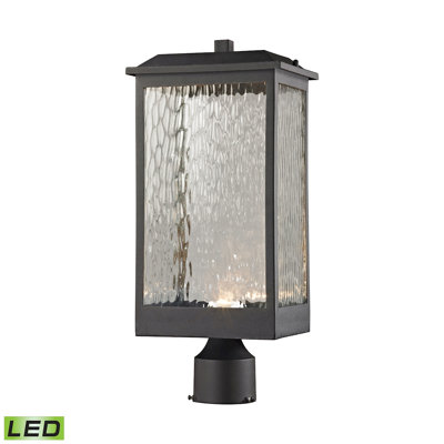 Lampadaire d'extérieur 1 lumière de 19 po de hauteur Newcastle - Noir mat texturé