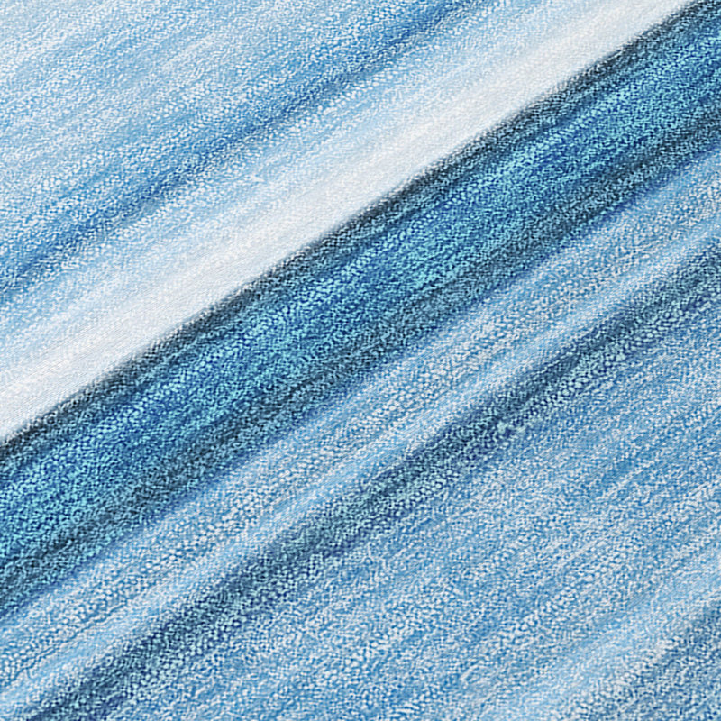 Tapis intérieur / extérieur bleu en polyester tissé à la machine Kinslee, Rectangle 2 pi 6 po x 3 pi 10 po