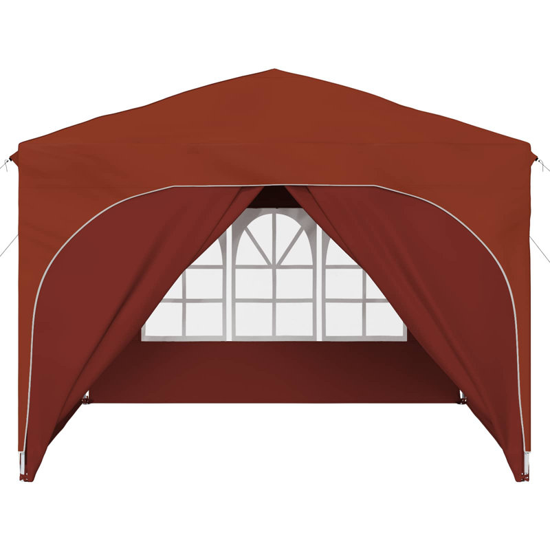 vidaXL Pop-up Party Tent 210D Oxford with Silver Coating Event Canopy Outdoor, 290cm W x 290cm D, Red
