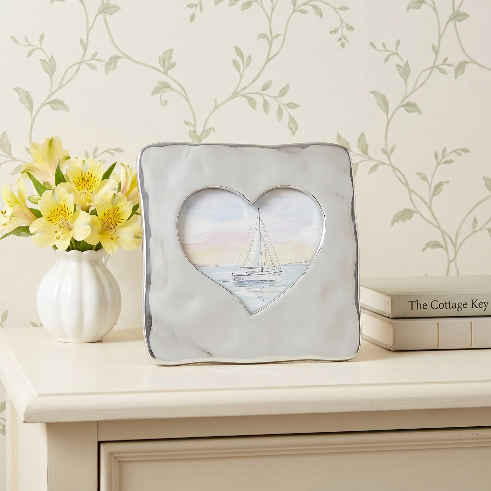 Let's Celebrate Silver Metal Embossed Picture Frame