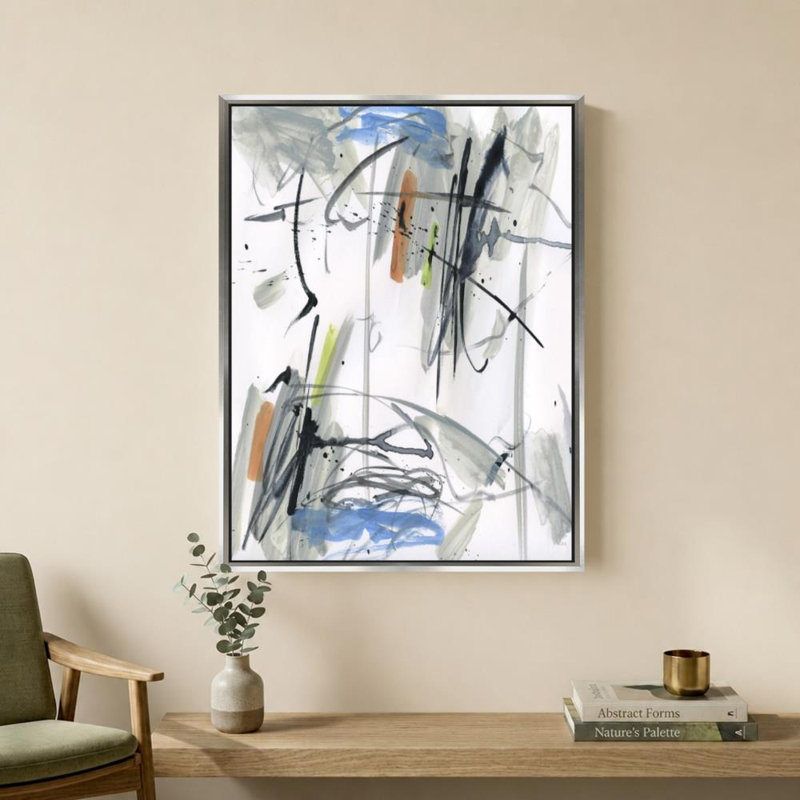Champ d'été I par Susan Jill - Graphisme sur toile, H 24 po x l 18 po, Cadre flottant biseauté, Argent