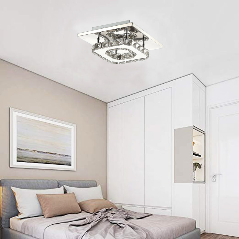 Plafonnier encastré 1 lumière DEL en cristal 7,9 po Saven