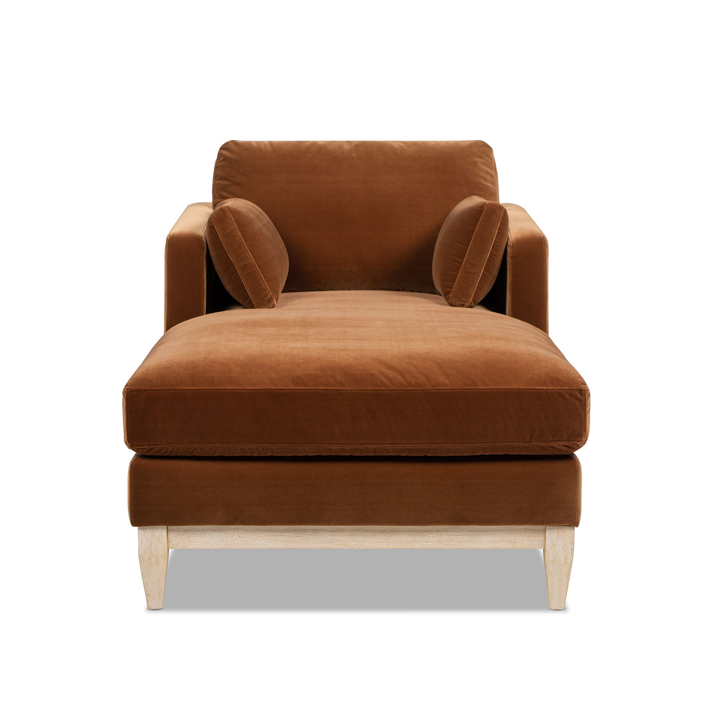 Pera Upholstered Chaise Lounge, Burnt Orange