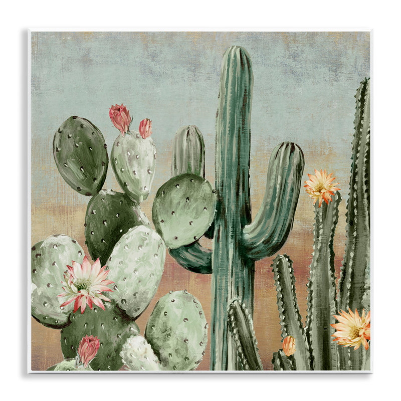 Cacti Blooms Among Thorns Wall Plaque, design by Luna Mavis