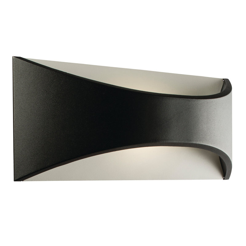Rubenstein Integrated LED Outdoor Flush Mount, Textured Matt Black, 30 cm