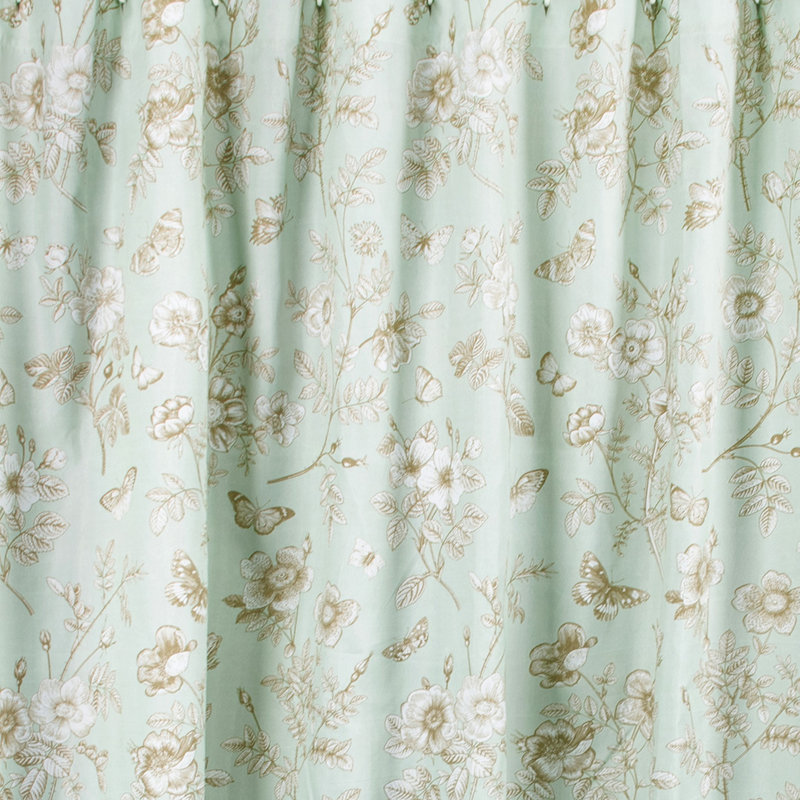  Vola Shower Curtain, Light Green Floral Pattern, Polyester