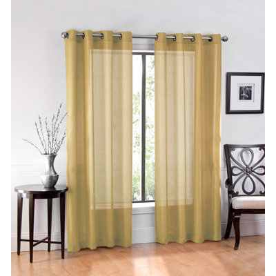 Meyersdale Elegant Solid Sheer Grommet Curtain Panels