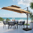 Parasol carré en porte-à-faux 118 "avec base Easy-Move | Mobilité d'une personne