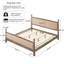 King Size Upholstered Platform Bed Frame With Wooden Slat Support, Pine Wood Frame & Fabric Headboard-1111778704-1111778707