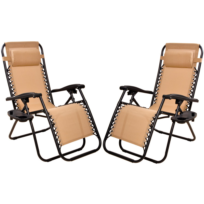 Braeley Folding Zero Gravity Chair, Beige