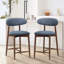 Upholstered Counter Stool with Solid Wood Frame-458618684