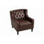 Fauteuil à oreilles de style Mid-Century avec boutons capitonnés et confort de haute résilience