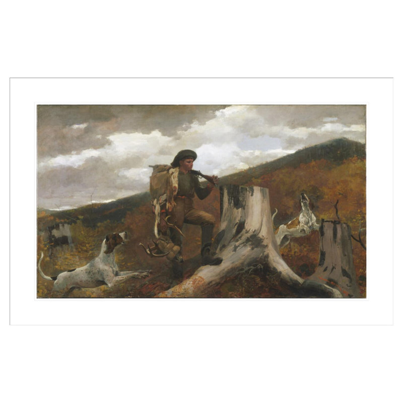 «A Huntsman and Dogs» par Winslow Homer - impression giclée encadrée, H 27,46 po x l 41,5 po