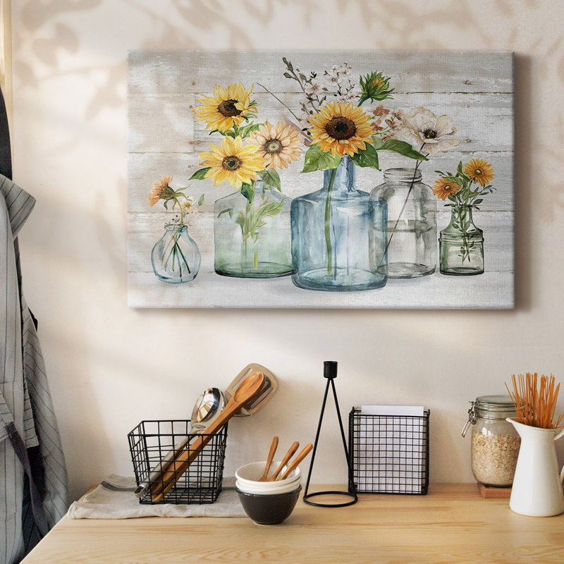 Sunflower Extravaganza-Gallery Wrapped Canvas, 24" H x 36" W