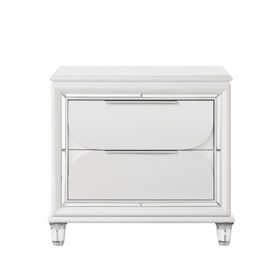 2-Drawer Nightstand With Acrylic Crystal Legs