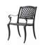 Chaises de salle à manger d'extérieur en fonte noire (ensemble de 2)